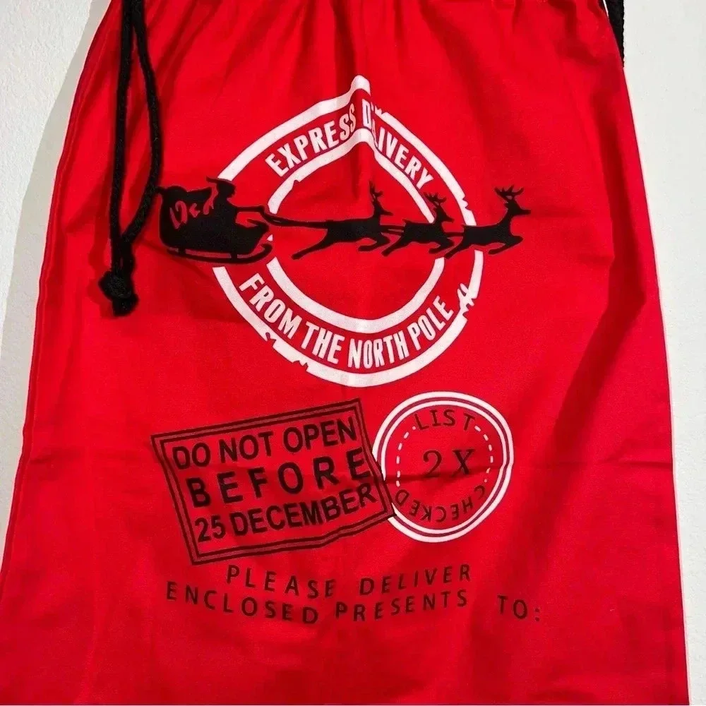 NWOT Santa Sack BLANK 🎅🏼XL Canvas Gift Bag Christmas Presents BIG RED‎ BAG